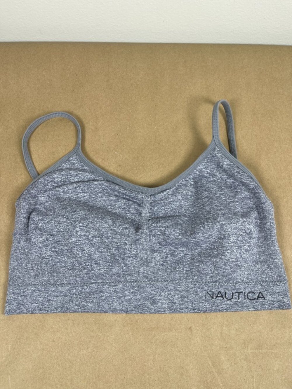 Nautica Gray Heather Seamless Sports Bra Women's Medium Support Stretch